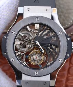 Replica Hublot Big Bang Hollow Tourbillon Ceramic Bezel Skeleton Dial - Buy Replica Watches