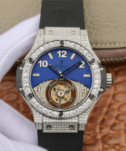 Replica Hublot Big Bang Tourbillon Diamond Blue Dial - Buy Replica Watches