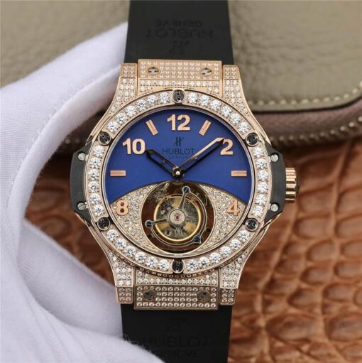 Replica Hublot Big Bang Tourbillon Rose Gold Diamond Dial - Buy Replica Watches