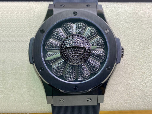 Replica Hublot Classic Fusion Takashi Murakami 507.CX.9000.RX.TAK21 Sunflower Black Dial - Buy Replica Watches