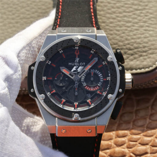 Replica V6 Factory Hublot King Power 703.ZM.1123.NR.FMO10 Black Dial - Buy Replica Watches