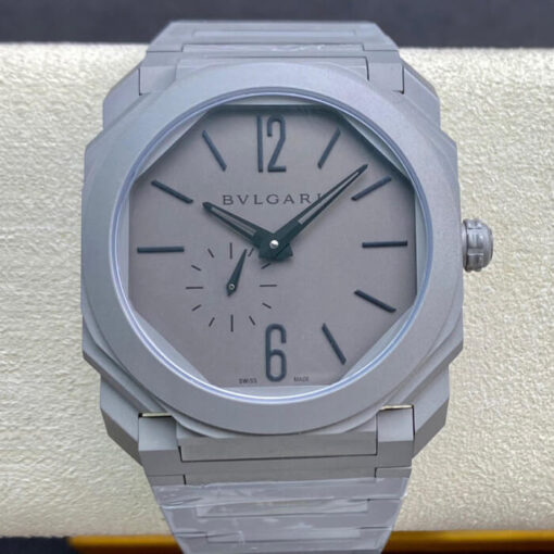Replica BV Factory Bvlgari Octo Finissimo 102713 BGO40C14TTXTAUTO Silver Gray Dial - Buy Replica Watches