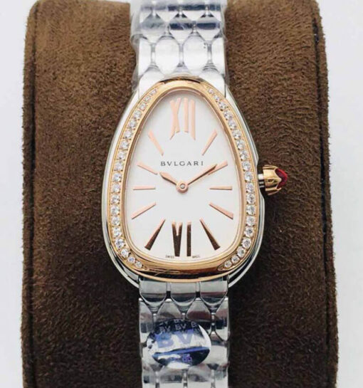 Replica BV Factory Bvlgari Serpenti 103143 Rose Gold Diamond Bezel - Buy Replica Watche