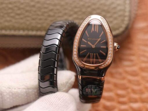 Replica BV Factory Bvlgari Serpenti 102532 Diamond Black Dial - Buy Replica Watches