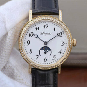 Replica TW Factory Breguet Classique Moonphase 9087BB/29/964 Yellow Gold Diamond - Buy Replica Watches