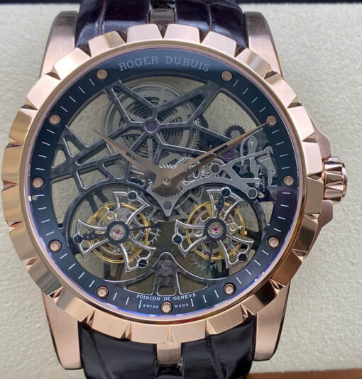 Replica YS Factory Roger Dubuis Excalibur RDDBEX0395 Double Tourbillon Dial - Buy Replica Watches