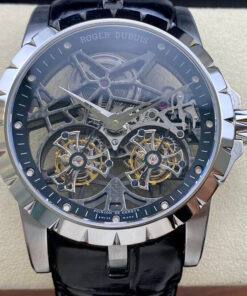 Replica YS Factory Roger Dubuis Excalibur RDDBEX0396 Skeleton Double Tourbillon Dial - Buy Replica Watches