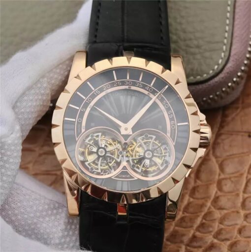 Replica JB Factory Roger Dubuis Excalibur RDDBEX0280 Tourbillon Black Dial - Buy Replica Watches