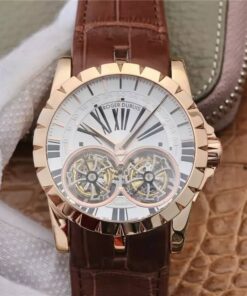 Replica JB Factory Roger Dubuis Excalibur RDDBEX0249 Tourbillon White Dial - Buy Replica Watches