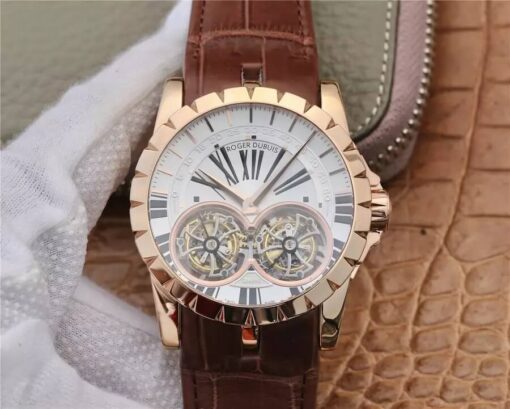 Replica JB Factory Roger Dubuis Excalibur RDDBEX0249 Tourbillon White Dial - Buy Replica Watches