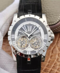 Replica JB Factory Roger Dubuis Excalibur RDDBEX0291 Tourbillon White Shell Black Dial - Buy Replica Watches