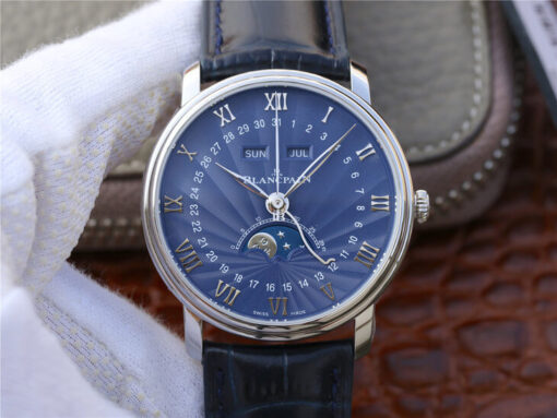 Replica OM Factory Blancpain Villeret 6654-1529-55B V2 Blue Dial - Buy Replica Watches