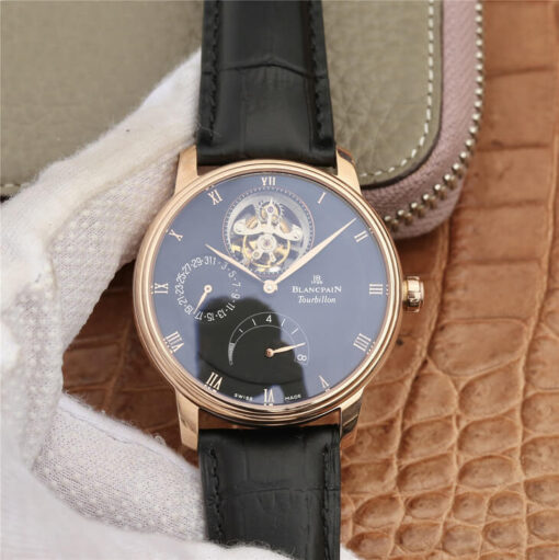 Replica JB Factory Blancpain Villeret 6025-3642-55B Gold Case Black Dial - Buy Replica Watches