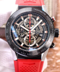Replica XF Factory TAG Heuer Carrera CAR2A1Z.FT6050 Red Rubber Strap - Buy Replica Watches