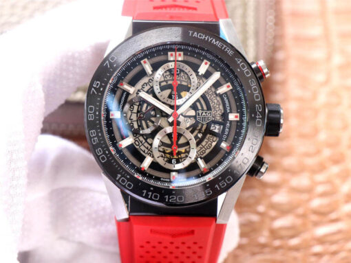 Replica XF Factory TAG Heuer Carrera CAR2A1Z.FT6050 Red Rubber Strap - Buy Replica Watches