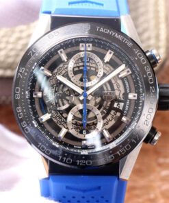 Replica XF Factory TAG Heuer Carrera CAR2A1T.FT6052 Blue Rubber Strap - Buy Replica Watches