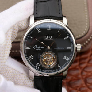 Replica R8 Factory Glashutte Senator Tourbillon 1-94-03-04-04-04 V3 Black Leather Strap - Buy Replica Watches